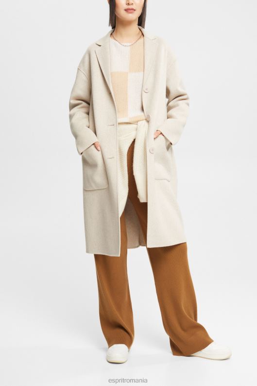 Esprit palton din amestec de lână femei bej crem 2T6N8561 paltoane