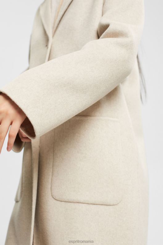 Esprit palton din amestec de lână femei bej crem 2T6N8561 paltoane