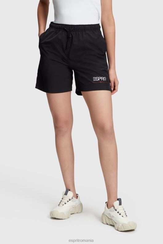 ESPRIT x Rest & Recreation capsula pantaloni scurți de vânt femei negru 2T6N8474 pantaloni scurti
