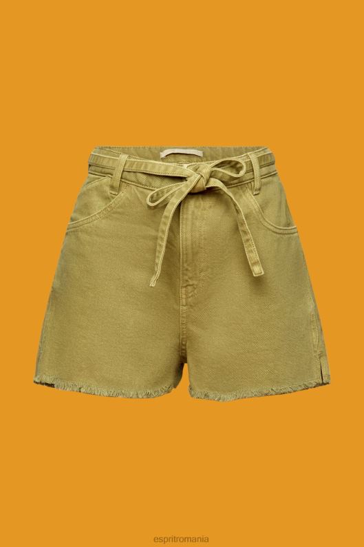 Esprit pantaloni scurți din denim cu talie înaltă femei alb 2T6N857 pantaloni scurti