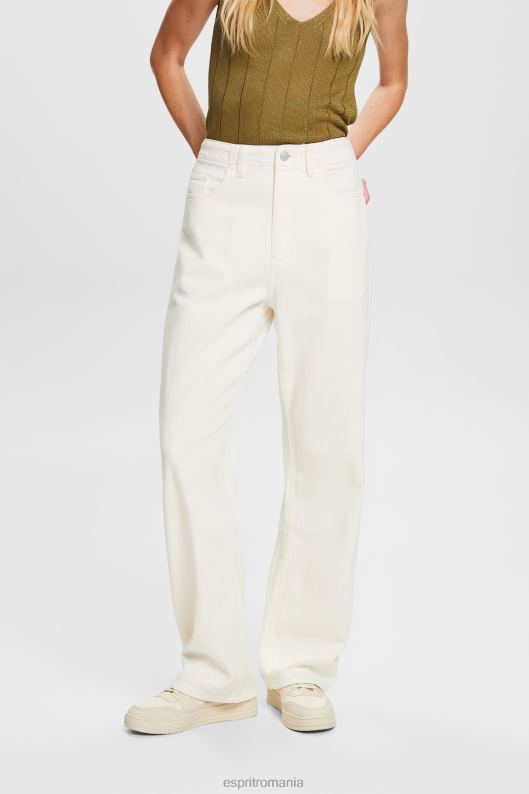 Esprit Pantaloni largi din twill, 100% bumbac femei aproape alb 2T6N84 pantaloni