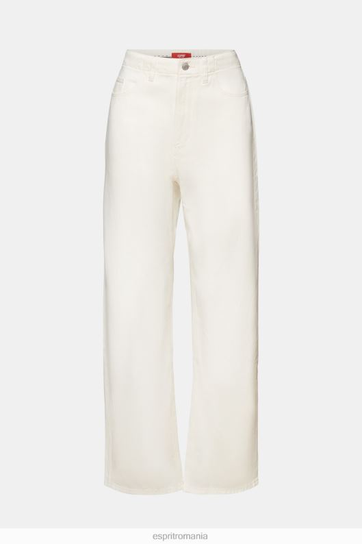 Esprit Pantaloni largi din twill, 100% bumbac femei aproape alb 2T6N84 pantaloni