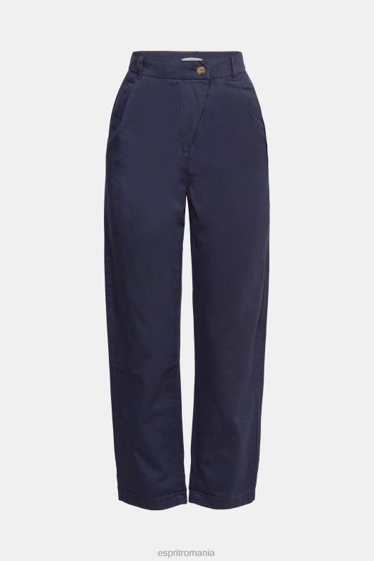 Esprit pantaloni chino cu talie înaltă, 100% bumbac pima femei marina 2T6N8344 pantaloni