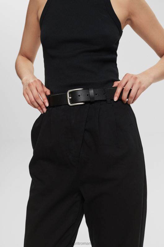 Esprit pantaloni chino cu talie înaltă, 100% bumbac pima femei negru 2T6N8343 pantaloni