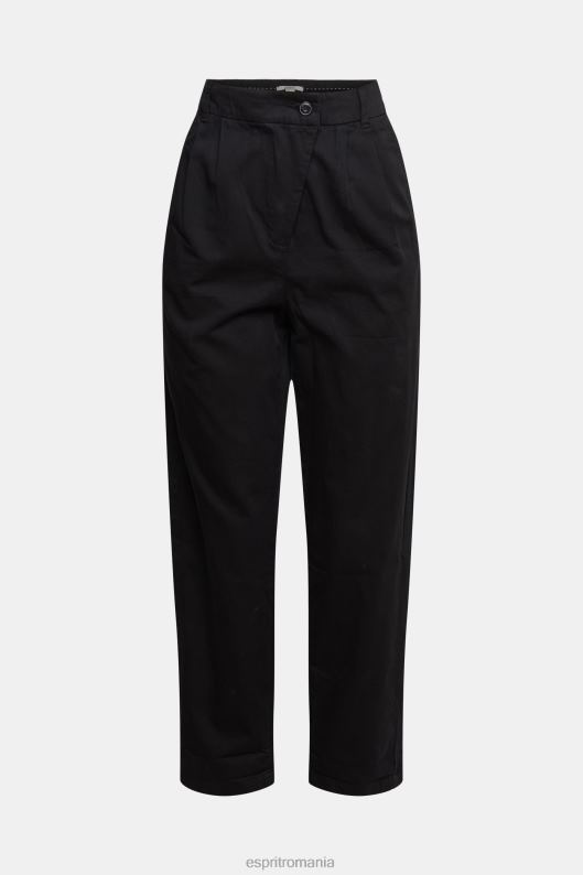 Esprit pantaloni chino cu talie înaltă, 100% bumbac pima femei negru 2T6N8343 pantaloni