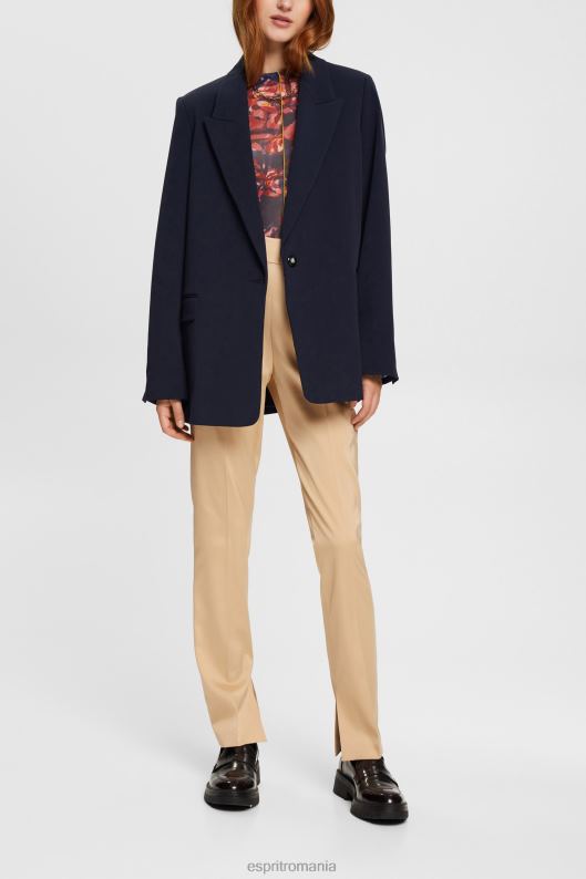 Esprit pantaloni cu tiv despicat cu talie mare femei bej crem 2T6N8326 pantaloni