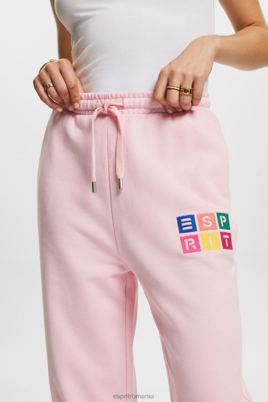 Esprit pantaloni de trening cu logo, bumbac organic femei roz pastel 2T6N86 pantaloni