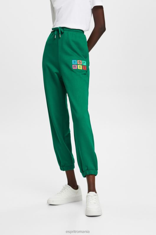 Esprit pantaloni de trening cu logo, bumbac organic femei verde inchis 2T6N85 pantaloni