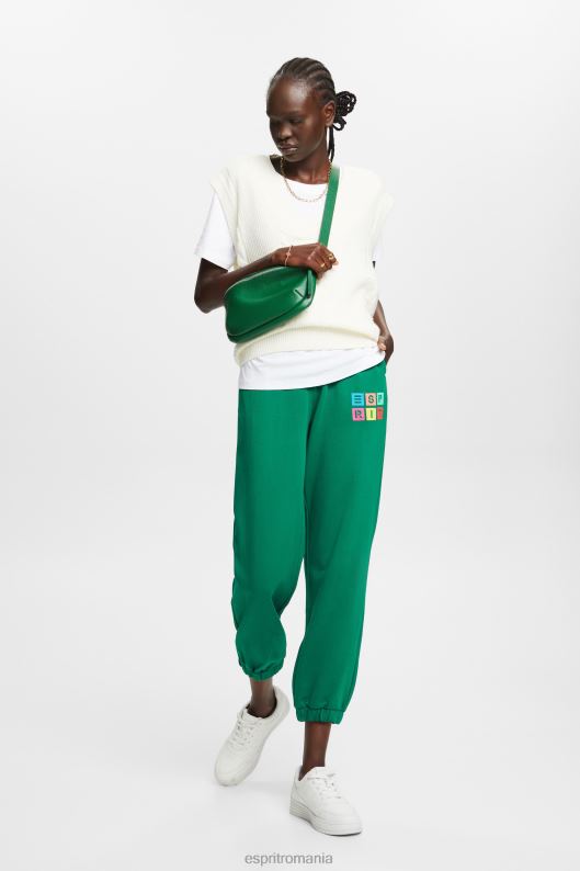 Esprit pantaloni de trening cu logo, bumbac organic femei verde inchis 2T6N85 pantaloni