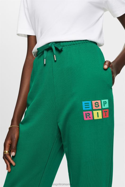 Esprit pantaloni de trening cu logo, bumbac organic femei verde inchis 2T6N85 pantaloni