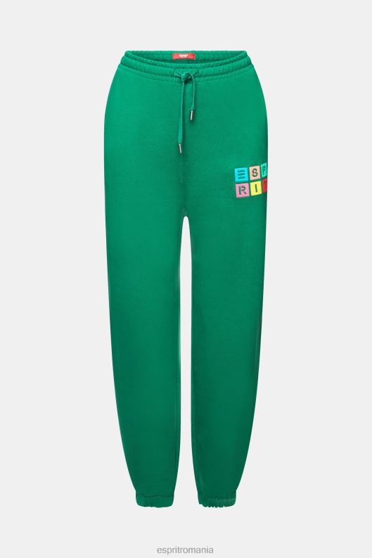 Esprit pantaloni de trening cu logo, bumbac organic femei verde inchis 2T6N85 pantaloni