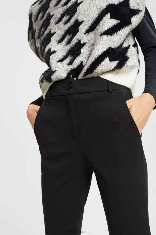 Esprit pantaloni elastici cu talie mare femei negru 2T6N8335 pantaloni
