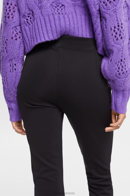 Esprit pantaloni evazați femei negru 2T6N8440 pantaloni