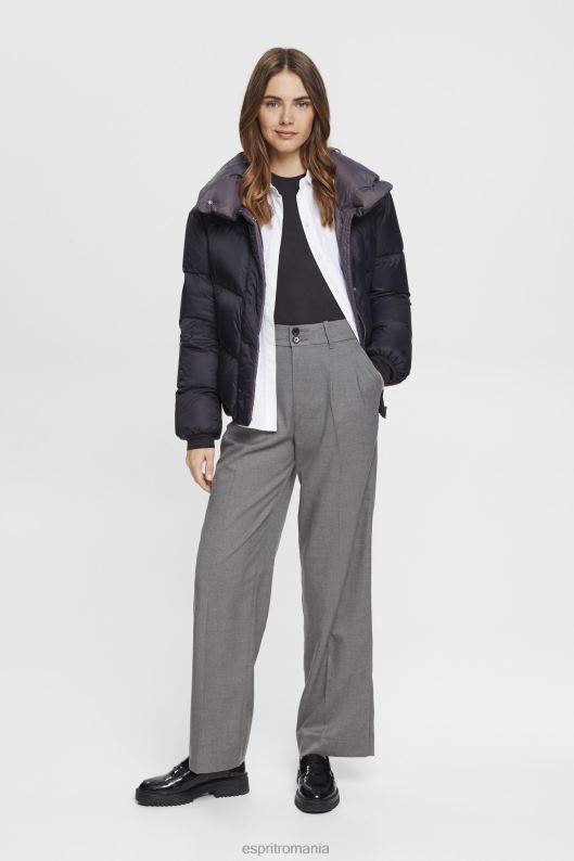 Esprit pantaloni largi cu talie mare femei antracit 2T6N8247 pantaloni
