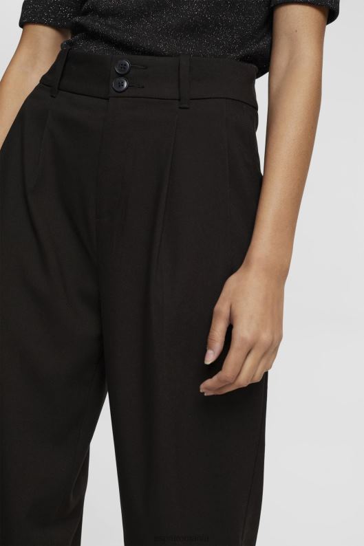 Esprit pantaloni largi cu talie mare femei negru 2T6N8246 pantaloni