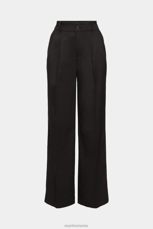 Esprit pantaloni largi cu talie mare femei negru 2T6N8246 pantaloni