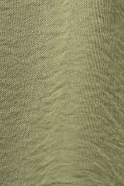 Esprit pantaloni largi din satin femei kaki deschis 2T6N891 pantaloni