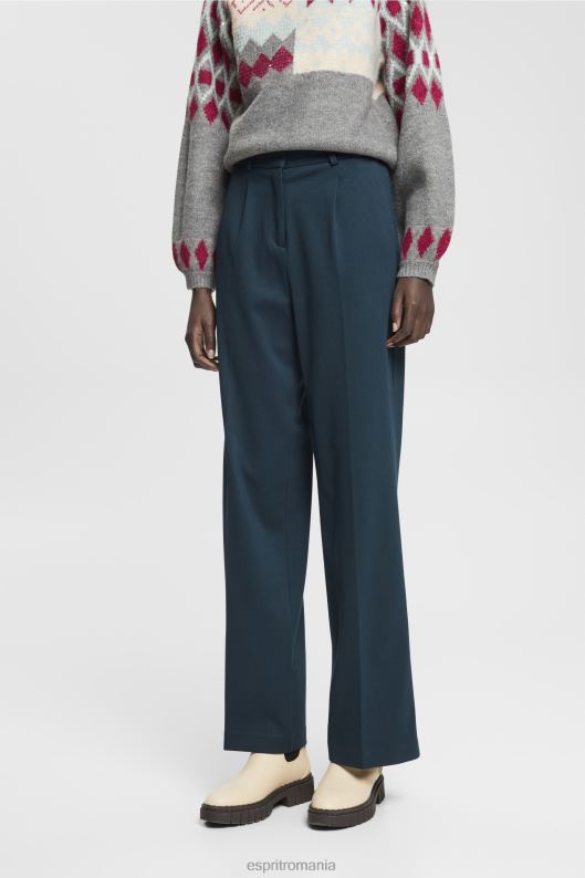 Esprit pantaloni largi femei albastru petrol 2T6N8437 pantaloni