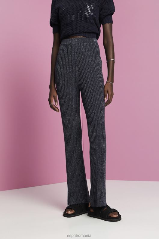 Esprit pantaloni tricotati cu efect de sclipici femei marina 2T6N8259 pantaloni