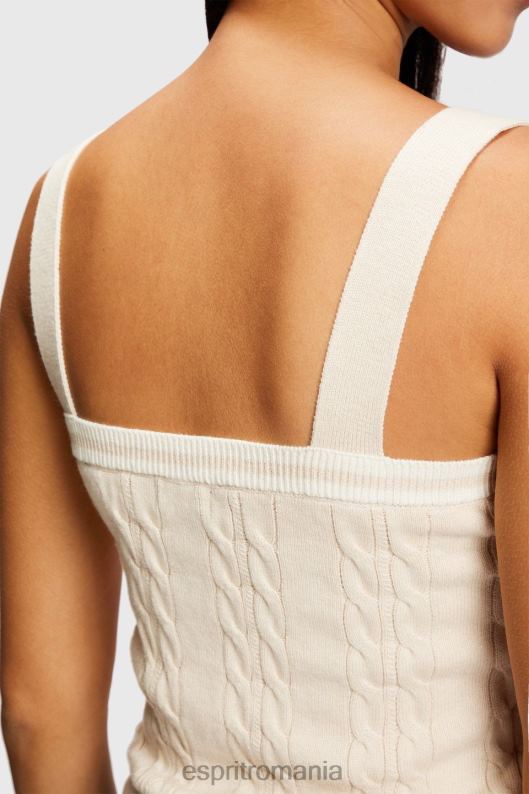 Esprit camisolă pulover cu cablu cu logo delfin femei bej deschis 2T6N8409 pulovere