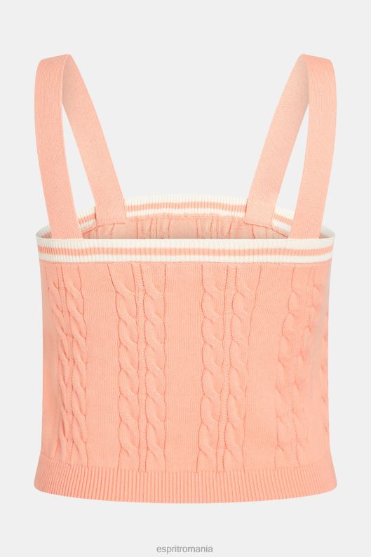 Esprit camisolă pulover cu cablu cu logo delfin femei roz 2T6N8410 pulovere