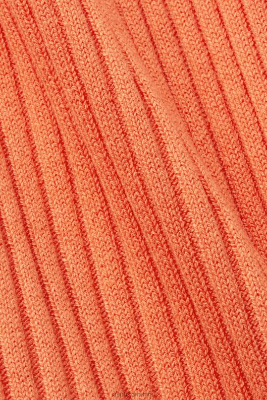 Esprit jumper cu coaste, fără mâneci, amestec de in femei portocaliu coral 2T6N8110 pulovere