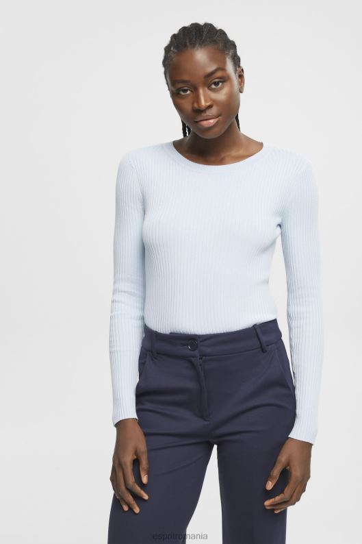 Esprit jumper cu nervuri femei albastru pastel 2T6N8274 pulovere