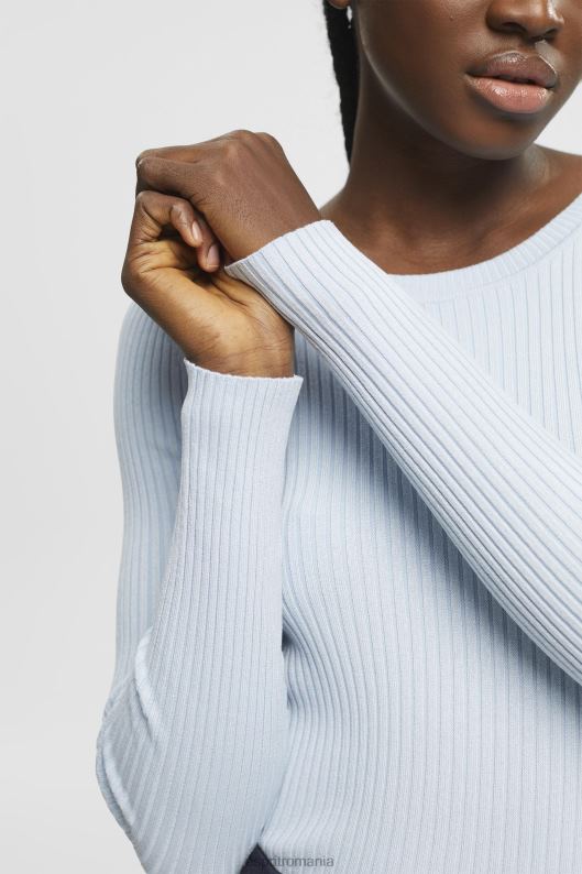 Esprit jumper cu nervuri femei albastru pastel 2T6N8274 pulovere