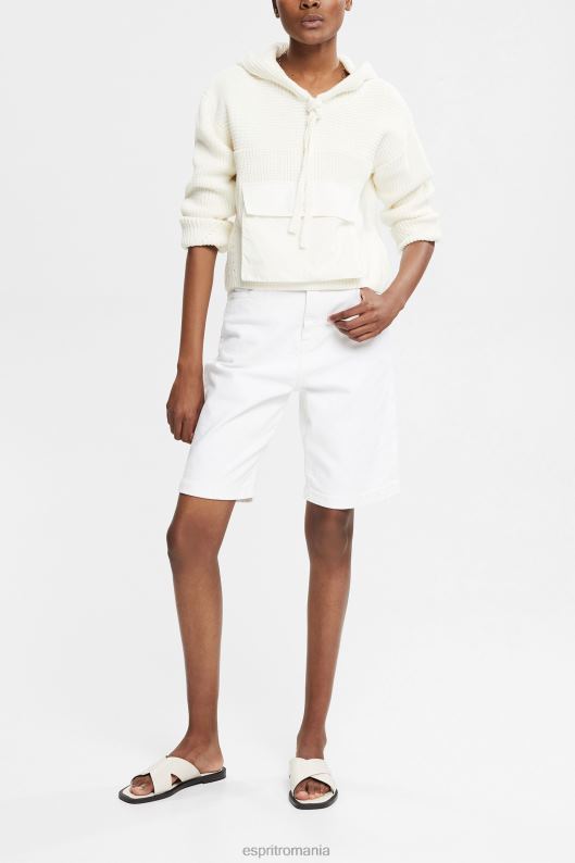 Esprit pulover cu glugă tricot femei aproape alb 2T6N8563 pulovere