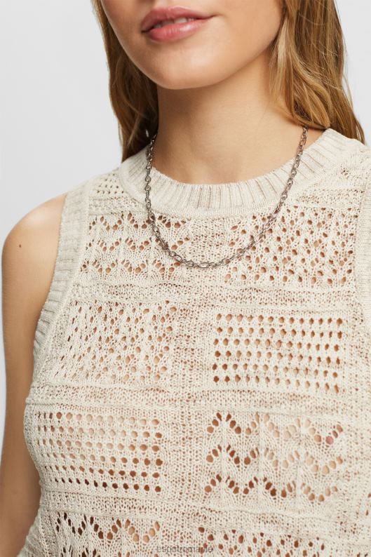 Esprit pulover fără mâneci femei nisip 2T6N87 pulovere