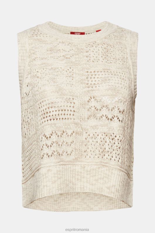 Esprit pulover fără mâneci femei nisip 2T6N87 pulovere