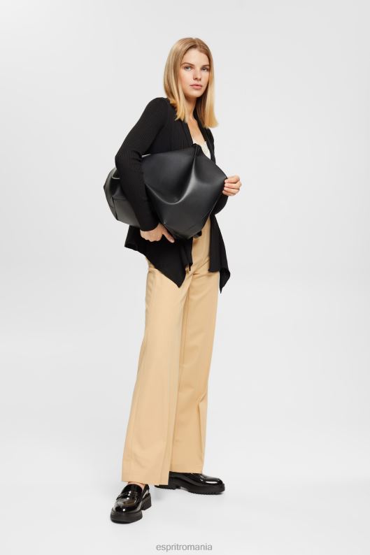 Esprit reciclat: cardigan cu nervuri cu tiv batista femei negru 2T6N823 pulovere