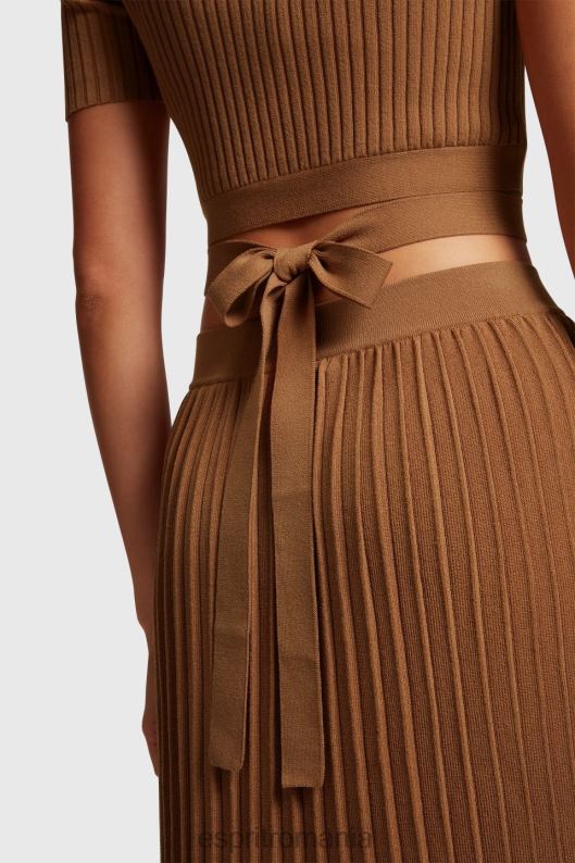 Esprit top plisat femei maro 2T6N8375 pulovere