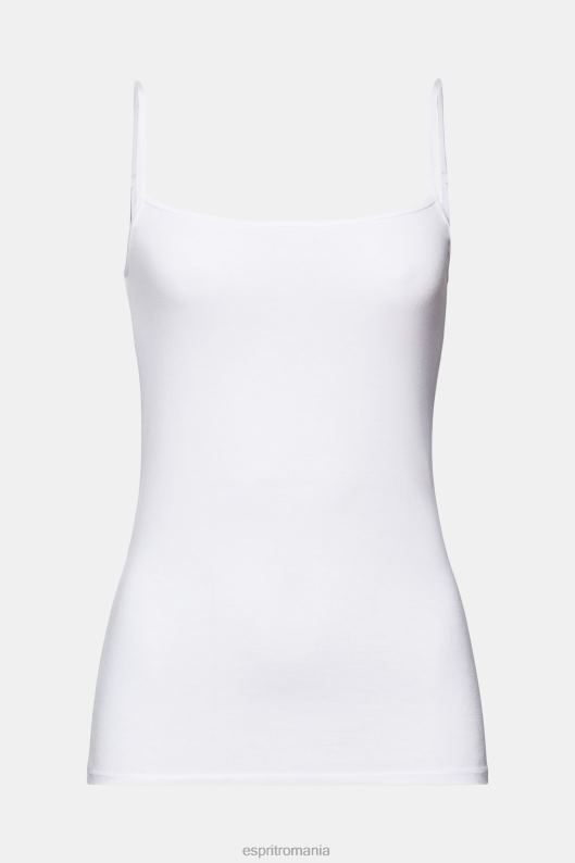 Esprit maiou cu bretele spaghete femei alb 2T6N836 rezervor