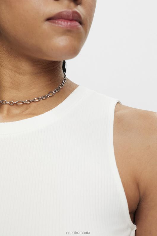 Esprit maiou cu nervuri femei aproape alb 2T6N8301 rezervor