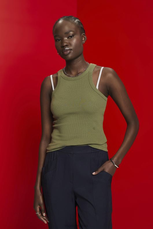 Esprit maiou cu nervuri femei măsline 2T6N8283 rezervor