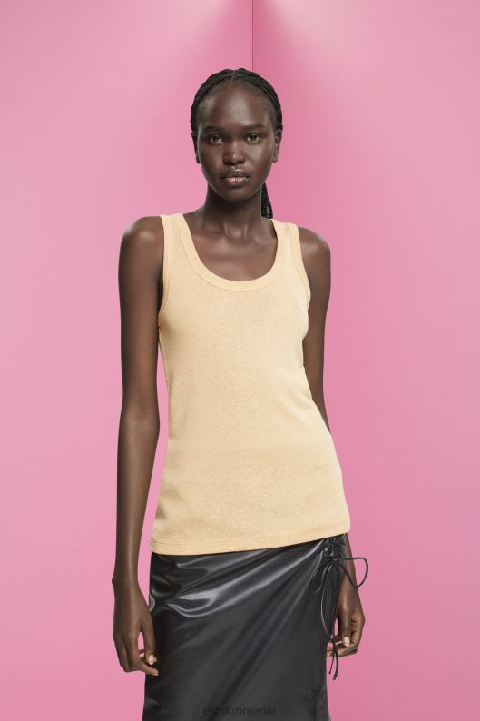 Esprit top cu sclipici fără mâneci femei aur 2T6N8404 rezervor