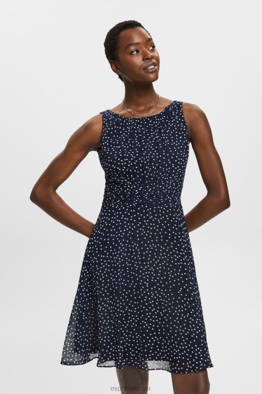 Esprit reciclat: rochie din sifon cu talie adunata femei marina 2T6N867 rochii