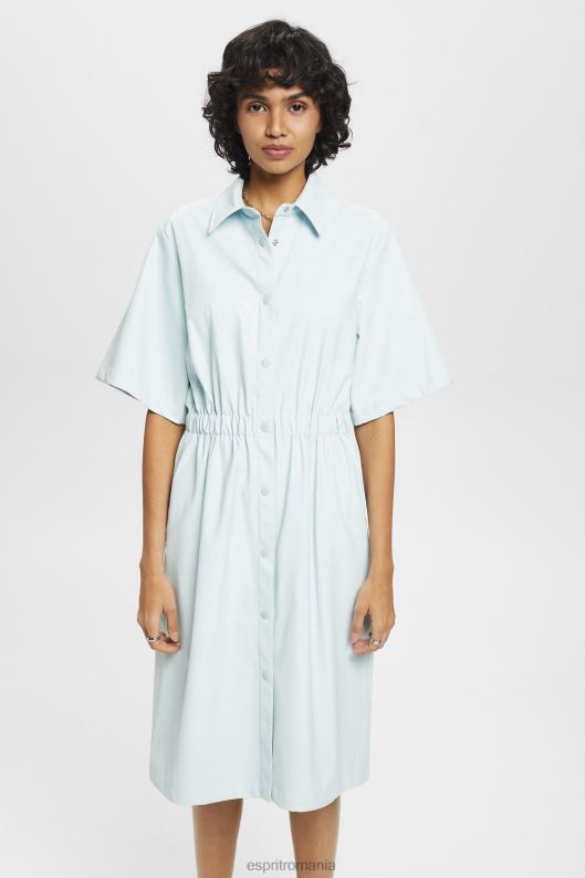 Esprit rochie camasa din imitatie de piele femei verde acvatic deschis 2T6N8295 rochii