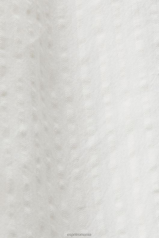 Esprit rochie camasa midi cu curea cravata, amestec de bumbac femei alb 2T6N8235 rochii
