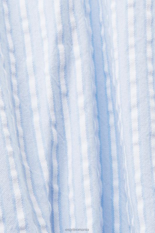 Esprit rochie camasa midi cu curea cravata, amestec de bumbac femei albastru deschis 2T6N8236 rochii