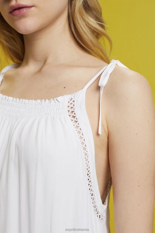 Esprit rochie cu bretele cu rochie, tencel femei alb 2T6N8203 rochii
