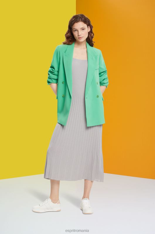 Esprit rochie cu bretele plisate femei gri mediu 2T6N8490 rochii