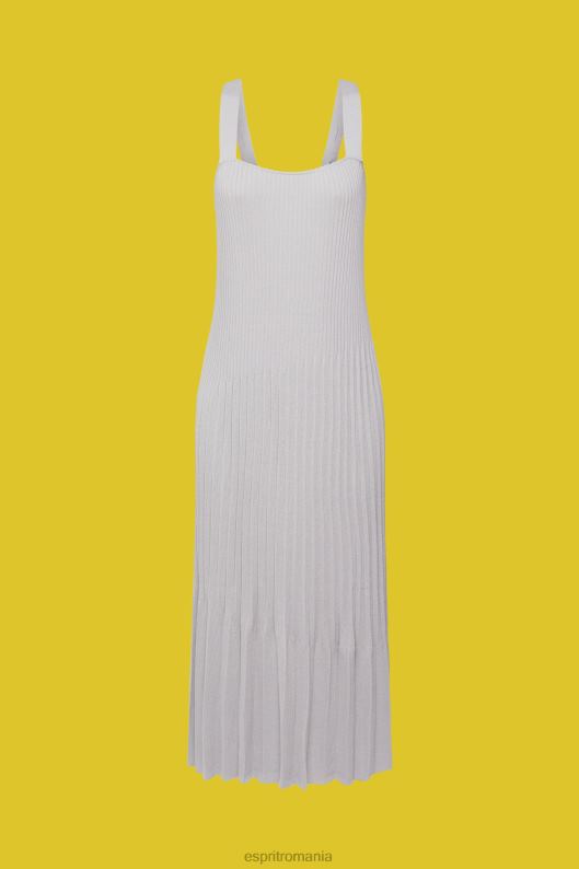 Esprit rochie cu bretele plisate femei gri mediu 2T6N8490 rochii