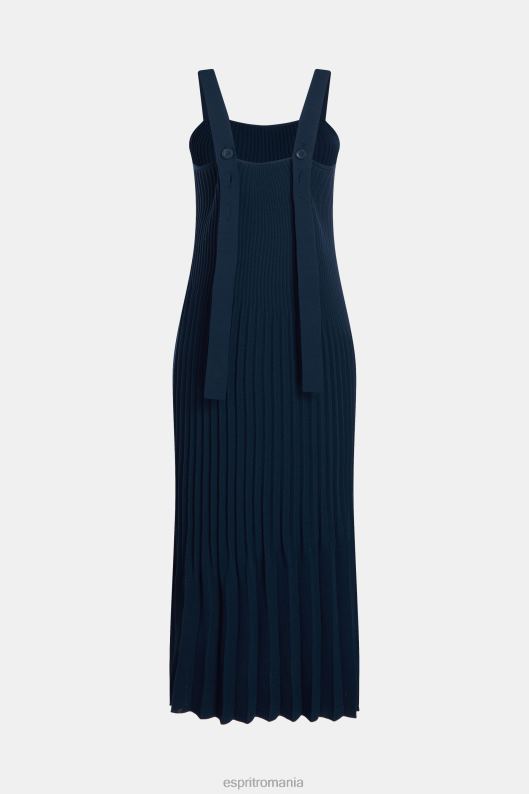 Esprit rochie cu bretele plisate femei marina 2T6N8388 rochii