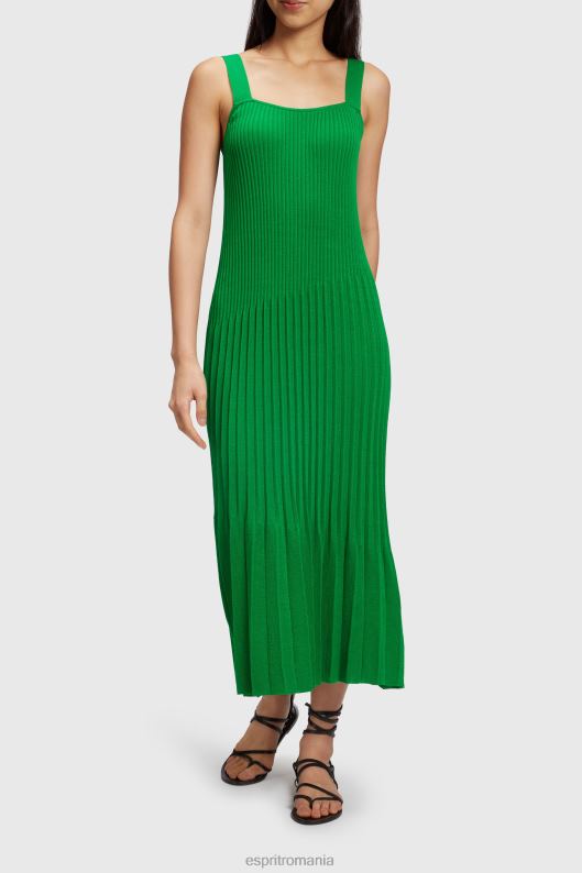 Esprit rochie cu bretele plisate femei verde 2T6N8387 rochii