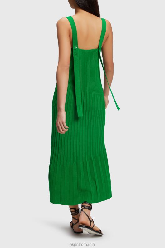 Esprit rochie cu bretele plisate femei verde 2T6N8387 rochii