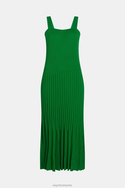Esprit rochie cu bretele plisate femei verde 2T6N8387 rochii