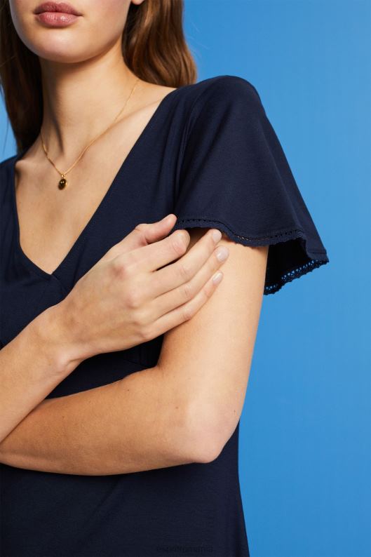 Esprit rochie din jerse cu maneci clopot femei marina 2T6N864 rochii