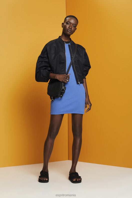 Esprit rochie din jerse cu nervuri femei gri albastru 2T6N8287 rochii